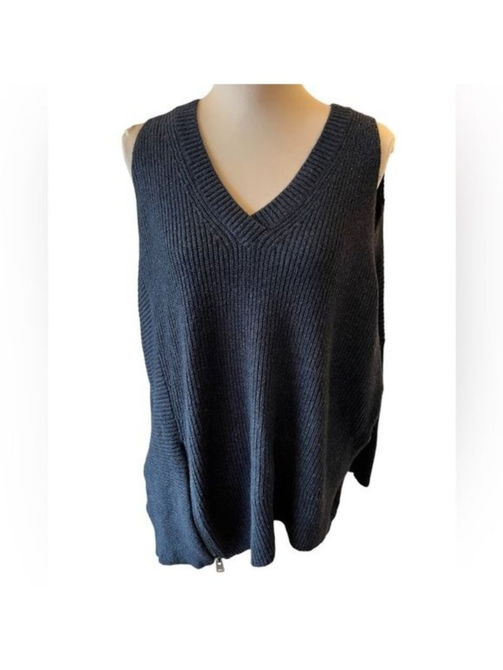 All Saints women’s sweater Size XS black wool alpaca blend Asymmetrical